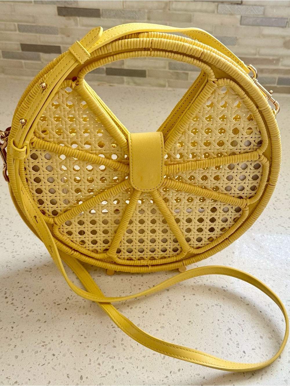 Kate Spade Lemon Drop Raffia Purse - Picture 2 of 9
